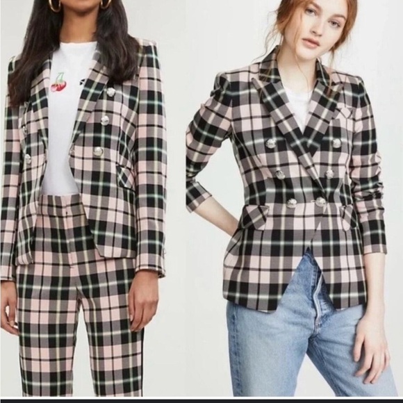 Veronica Beard Miller Dicky Jacket Pink Plaid Size 0 NWOT **altered - Picture 5 of 17